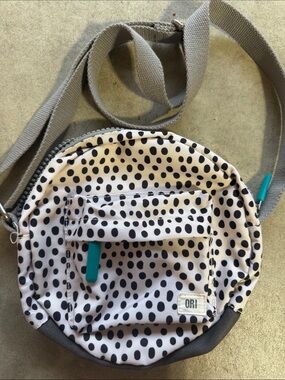 ORI Polka Dot White and Black Round Crossbody Bag